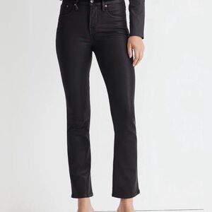 MADEWELL Kick Out Crop Jeans in True Black Wash: Coated Edition Women’s Size 29